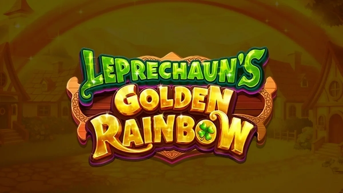 Interface do jogo Leprechaun's Golden Rainbow com elementos temáticos irlandeses